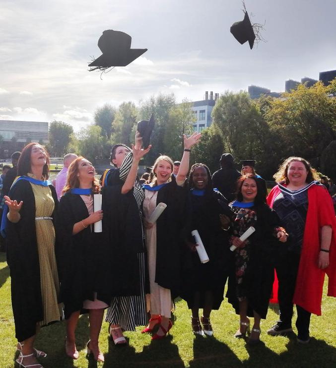 Photo of MSc in Rehabilitation and Disability Studies class of 2019 graduation at UCD lake